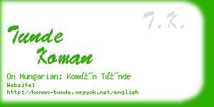 tunde koman business card